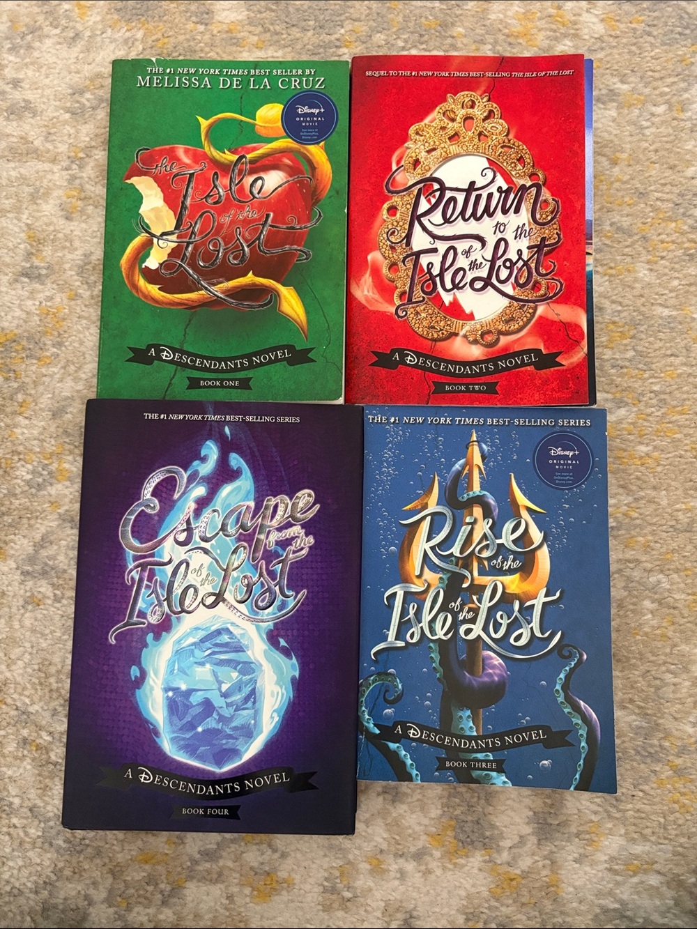 Disney Descendants Isle of the Lost Four-Book Set - Green, Red, Purple, Blue